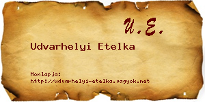 Udvarhelyi Etelka névjegykártya